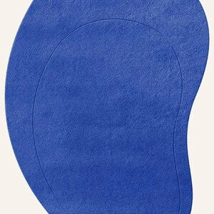 Contour Curve Blue Hand Tufted Carpet
