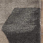 Hand-Tufted Wool Rug – Modern Geometric Design in Brown & Orange