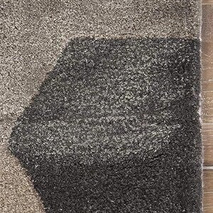 Hand-Tufted Wool Rug – Modern Geometric Design in Brown & Orange