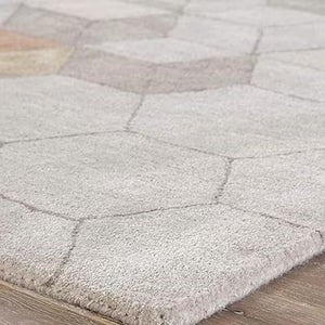 Hand-Tufted Wool Rug – Modern Geometric Design in Brown & Orange