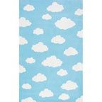 Cloud Baby Blue Hand Tufted Wool Area Rug for Bedroom & Living Room