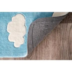 Cloud Baby Blue Hand Tufted Wool Area Rug for Bedroom & Living Room