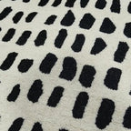 Modern Black & Beige Abstract Hand Tufted Wool Area Rug