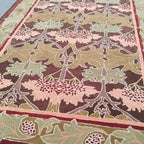 Cecil Brown & Green Hand Knotted Traditional Wool Area Rug for Bedroom & Hall