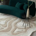 Abstract Off-White Modern Hand-Tufted Designer Rug