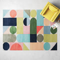 Nordic Pastel Mosaic – Modern Geometric Hand Tufted Rug