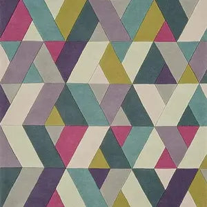 Funky Chevron Blue &amp; Green Hand-Tufted Rug