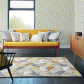 Modern Hand-Tufted Bird Pattern Rug – Scandinavian Geometric Area Carpet