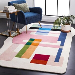 Modern Abstract Geometric Hand-Tufted Area Rug