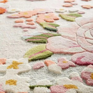 Multicolor Floral Irregular Hand-Tufted Rug