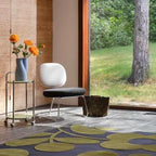 Sprig Stem Marine Floral Rug – Navy & Green Hand-Tufted Carpet