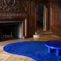 Contour Curve Blue Hand Tufted Carpet
