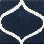 Blue & White Abstract Hand Tufted Wool Area Rug for Modern Interiors
