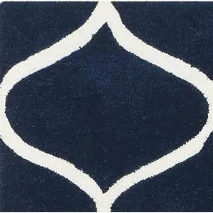 Blue & White Abstract Hand Tufted Wool Area Rug for Modern Interiors