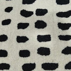 Modern Black & Beige Abstract Hand Tufted Wool Area Rug