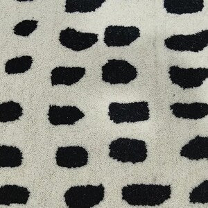 Modern Black & Beige Abstract Hand Tufted Wool Area Rug
