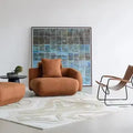 Abstract Off-White Modern Hand-Tufted Designer Rug