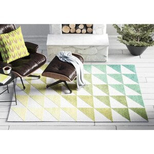 Sunfade Hand-Tufted Wool Carpet – Green Gradient Design