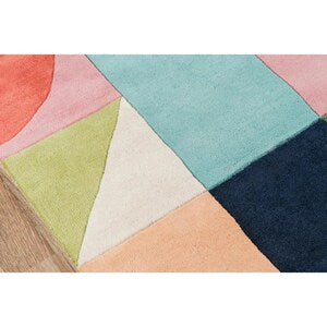 Nordic Pastel Mosaic – Modern Geometric Hand Tufted Rug