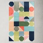 Nordic Pastel Mosaic – Modern Geometric Hand Tufted Rug
