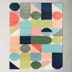 Nordic Pastel Mosaic – Modern Geometric Hand Tufted Rug