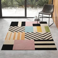 Modern Hand-Tufted Geometric Multicolor Carpet