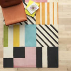 Modern Hand-Tufted Geometric Multicolor Carpet