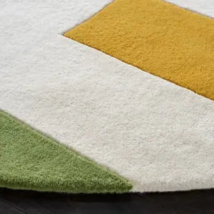 Modern Hand-Tufted Geometric Multicolor Carpet