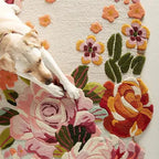 Multicolor Floral Irregular Hand-Tufted Rug