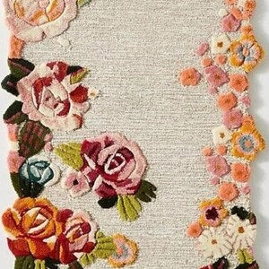 Multicolor Floral Irregular Hand-Tufted Rug