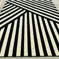 Modern Abstract Geometric Hand-Tufted Wool Rug