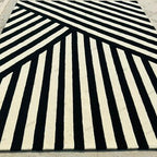 Modern Abstract Geometric Hand-Tufted Wool Rug