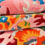 Hand-Tufted Persian-Style Wool Rug: Floral Botanical Design