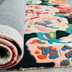 Hand-Tufted Persian-Style Wool Rug: Floral Botanical Design
