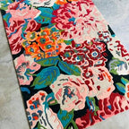 Hand-Tufted Persian-Style Wool Rug: Floral Botanical Design