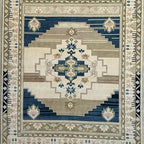 Oushak Premium Beige & Blue Hand-Knotted Oushak Area Rug for Elegant Home & Office Décor