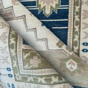 Oushak Premium Beige & Blue Hand-Knotted Oushak Area Rug for Elegant Home & Office Décor