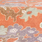 Vintage Oushak Hand-Knotted Wool Rug – Traditional Floral Design in Rust Orange & Beige
