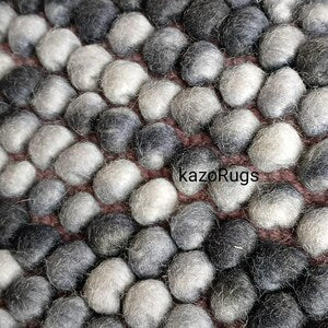 Ivory Mist Handwoven Pebble Wool Rug | Modern Textured Minimalist Area Carpet