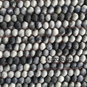 Ivory Mist Handwoven Pebble Wool Rug | Modern Textured Minimalist Area Carpet