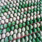 Emerald Green & White Chunky Ball Wool Carpet