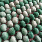 Emerald Green & White Chunky Ball Wool Carpet