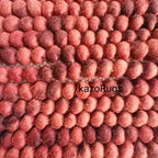 Handcrafted Red Pebble Felt Ball Rug – Soft Wool Area Carpet for Boho Interiors