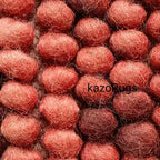Handcrafted Red Pebble Felt Ball Rug – Soft Wool Area Carpet for Boho Interiors