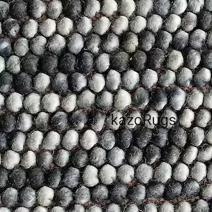 Ivory Mist Handwoven Pebble Wool Rug | Modern Textured Minimalist Area Carpet