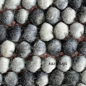 Ivory Mist Handwoven Pebble Wool Rug | Modern Textured Minimalist Area Carpet
