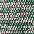 Emerald Green & White Chunky Ball Wool Carpet