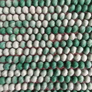 Emerald Green & White Chunky Ball Wool Carpet