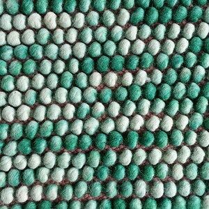 Emerald Green & White Chunky Ball Wool Carpet