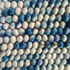 Ocean Pebble Wool Rug – Blue & Ivory Bubble Weave